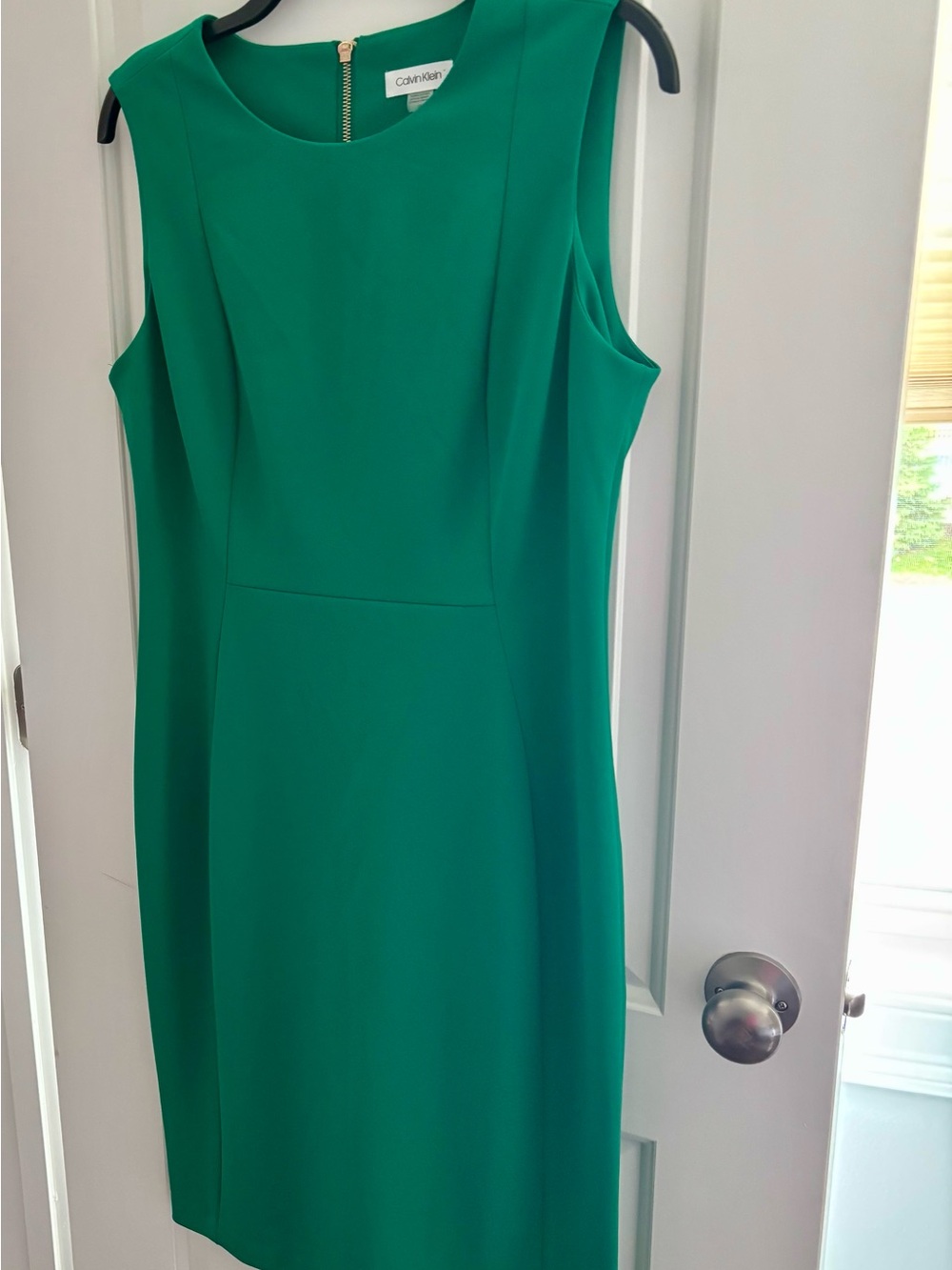 Calvin Klein Vibrant Green Sleeveless Sheath Dress